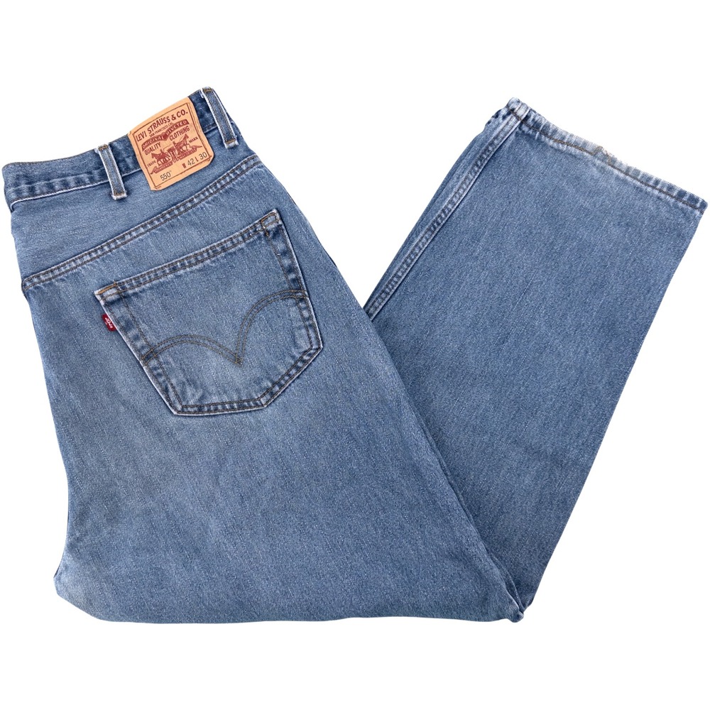 Levis 550 Relaxed Fit Jeans Men's 42x30 Blue‎ Stonewash Denim Red Tab Y2K 2008
